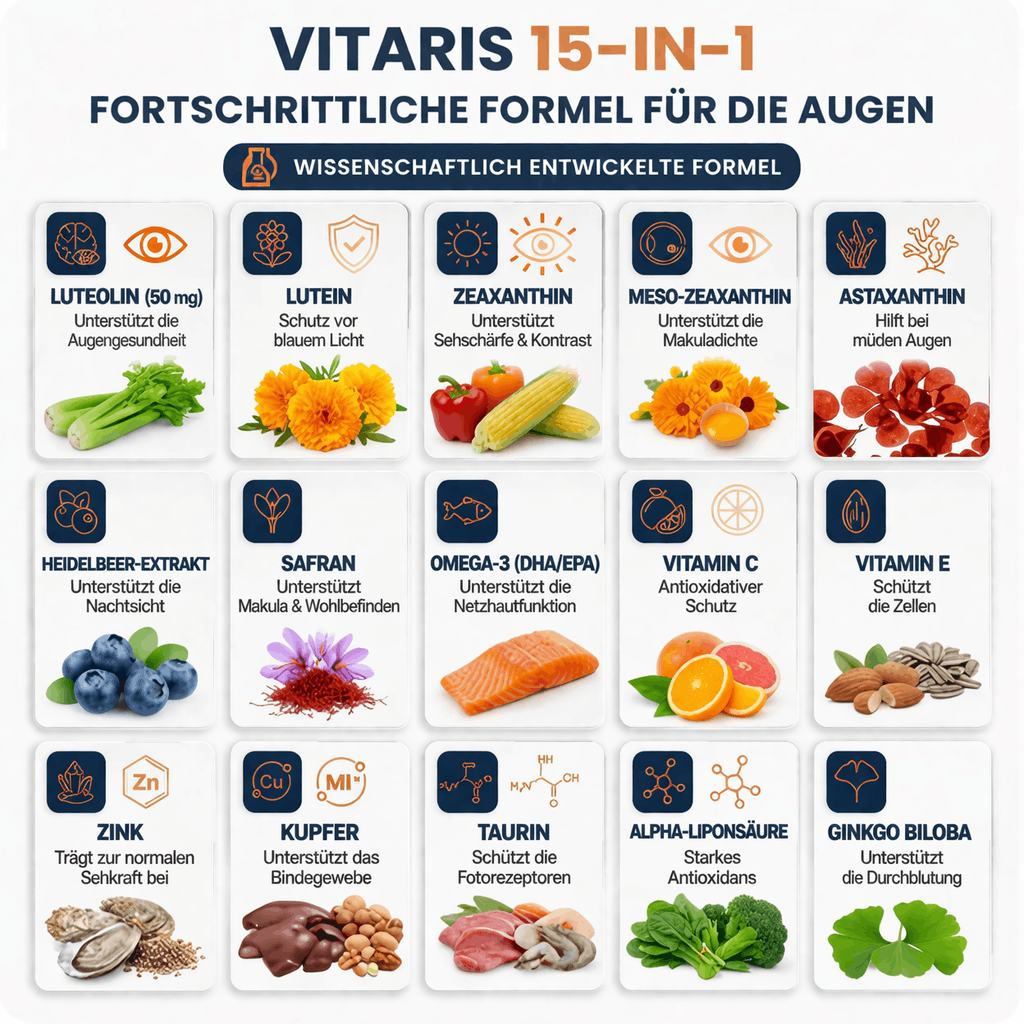 Vitaris 15-in-1 Fortschrittliche Formel für die Augen